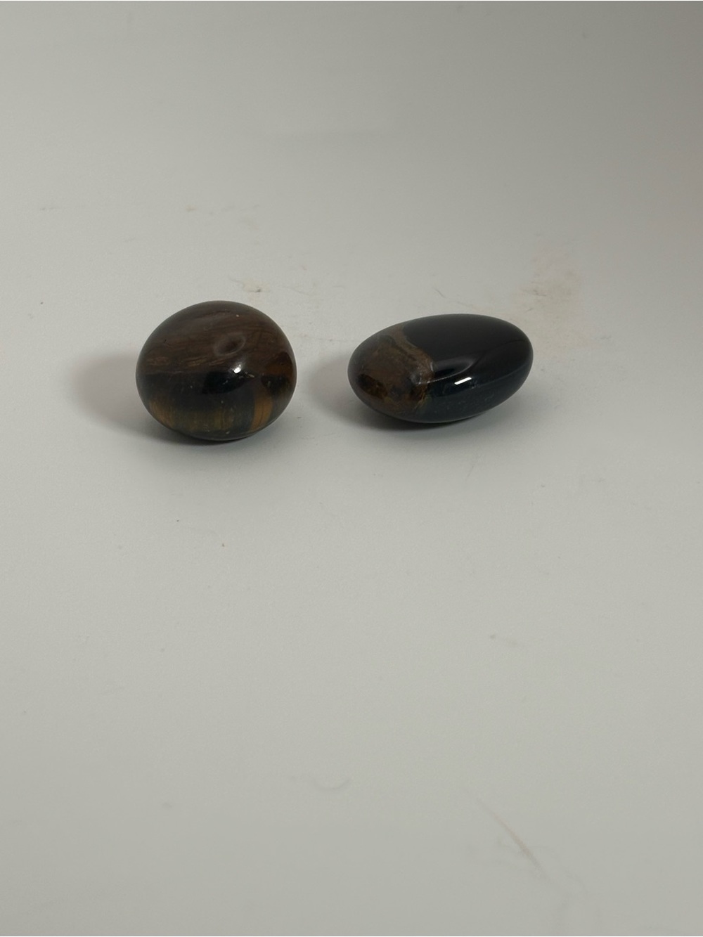 Set of 2 Blue Tiger Eye Hawk’s Eye Polished Tumbled Stones